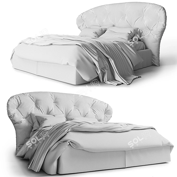 Positano Bed: Elegant Design, High-Quality Materials 3D model image 3