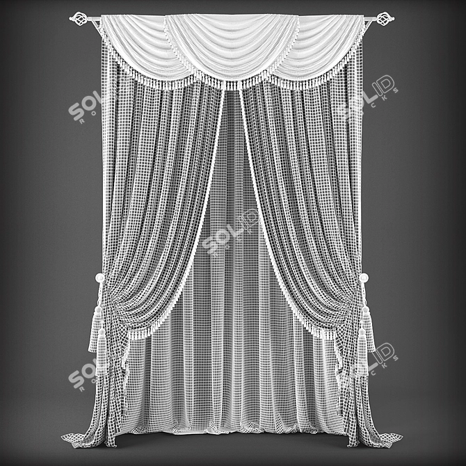 Classic Style Curtains 3D model image 2