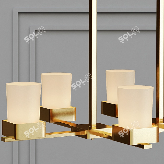 Elegant Novela Chandelier: 6-Light Brushed Nickel 3D model image 2