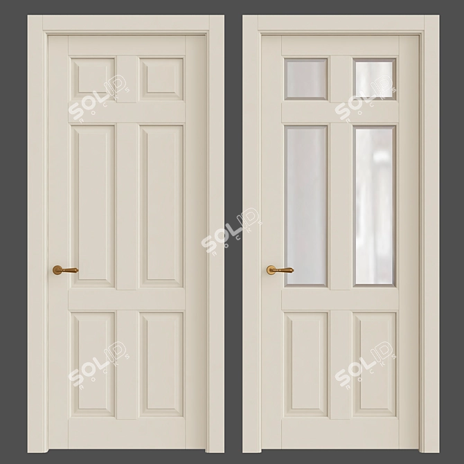 Elegant Classic Interior Doors 3D model image 1