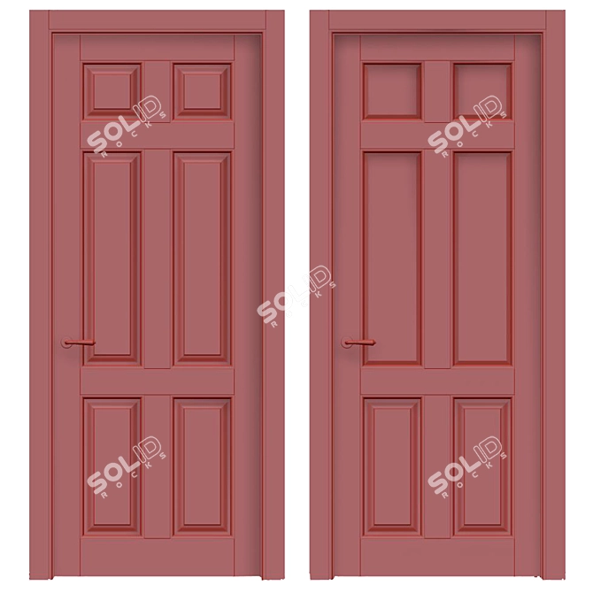 Elegant Classic Interior Doors 3D model image 2