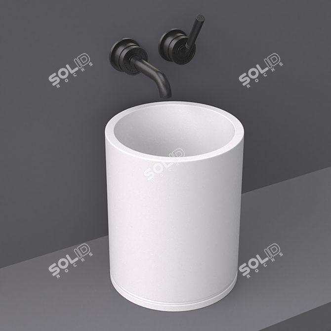 Sleek DADOquartz Freestanding Basin 3D model image 1