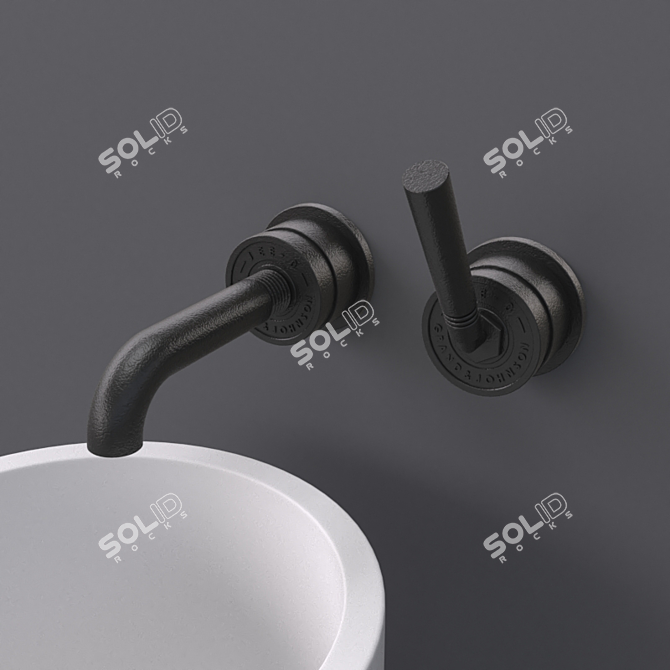 Sleek DADOquartz Freestanding Basin 3D model image 3