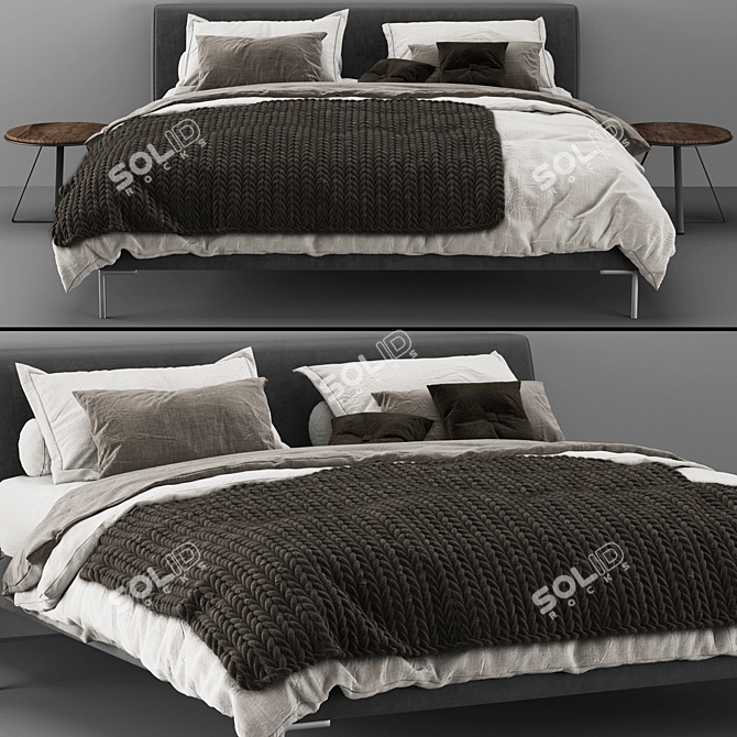 Sleek Picasso Bed 3D model image 1