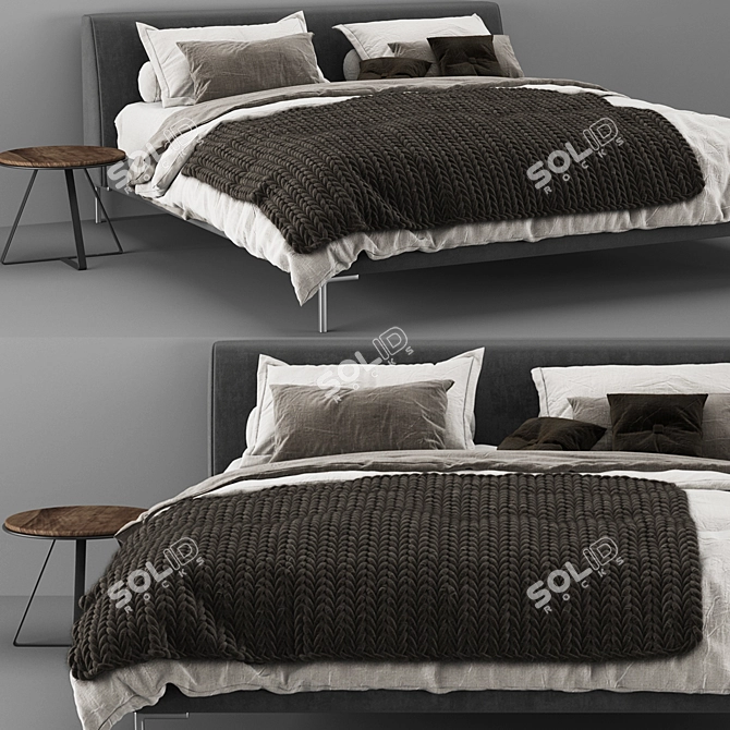 Sleek Picasso Bed 3D model image 2