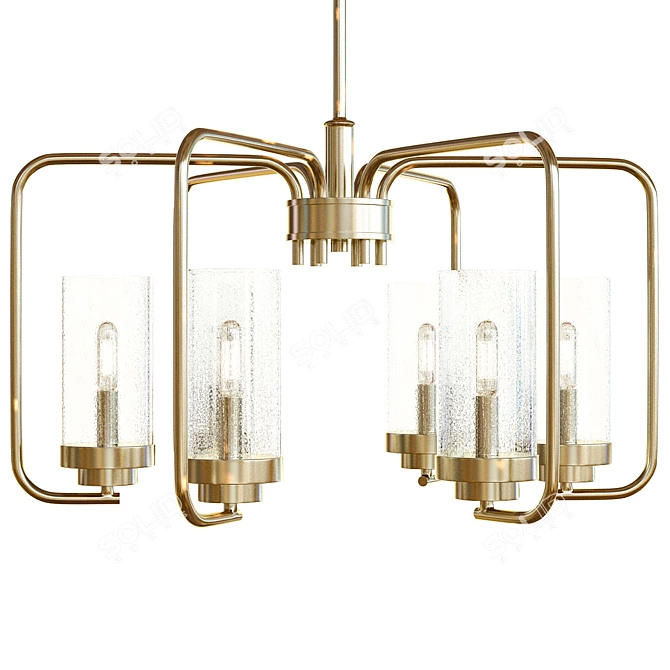 Elegant Holden 6-Light Brass Chandelier 3D model image 1