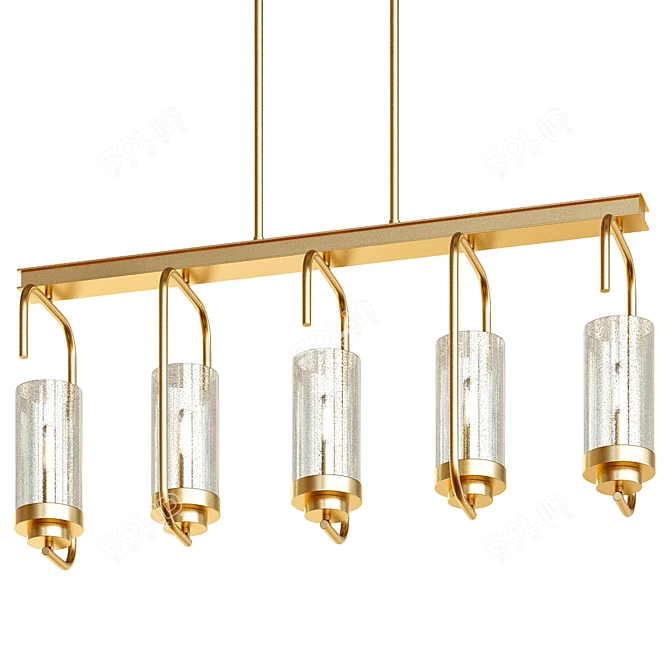 Golden Lighting Holden 5-Light Brass Pendant 3D model image 1