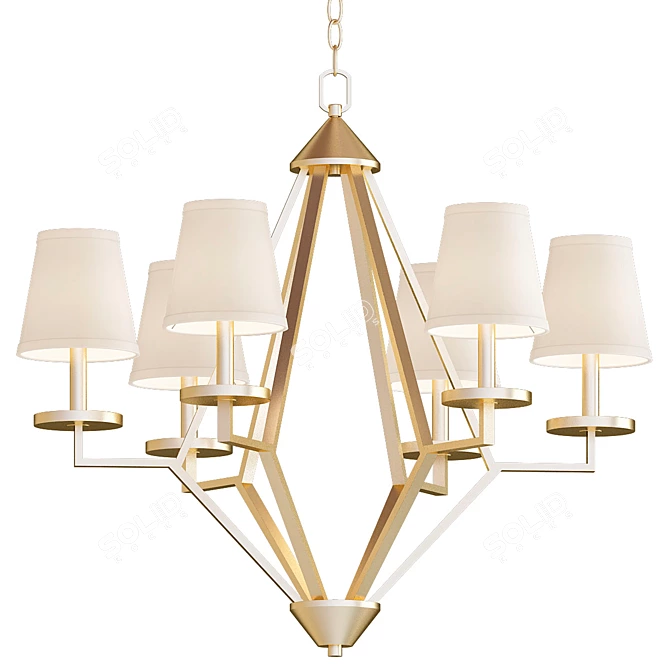 Elegant 6-Light Gold Chandelier 3D model image 1