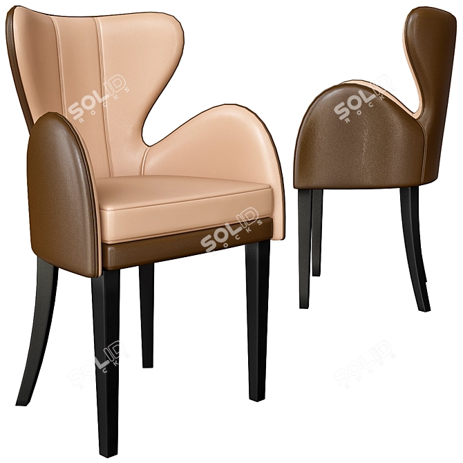 Elegant Leather Chair: Borzalino Elektra 3D model image 1