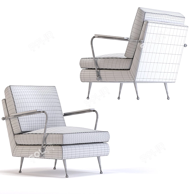 Title: Gamble Sand Accent Chair 3D model image 2