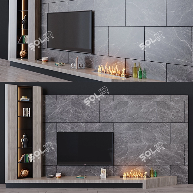 Sleek 45" TV Set 3D model image 1