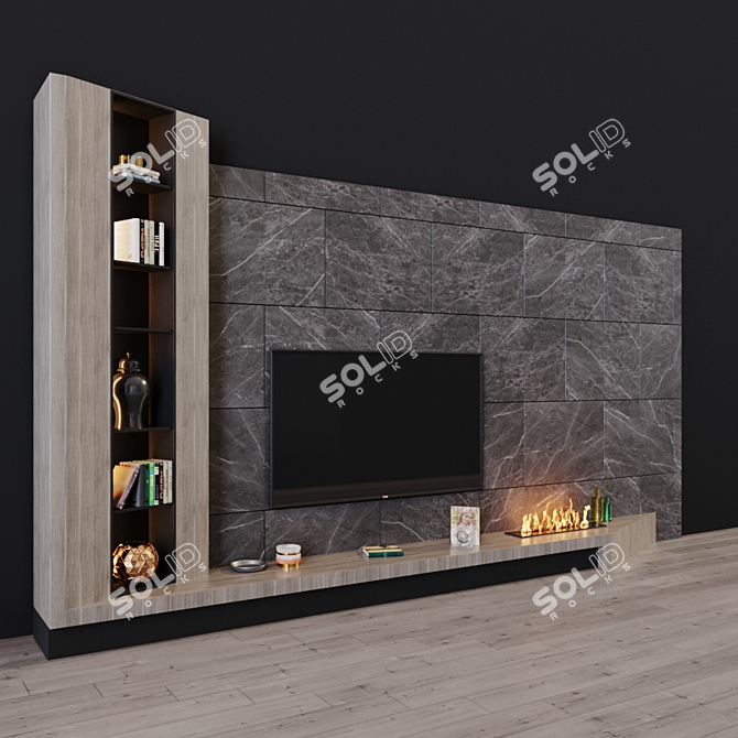 Sleek 45" TV Set 3D model image 2