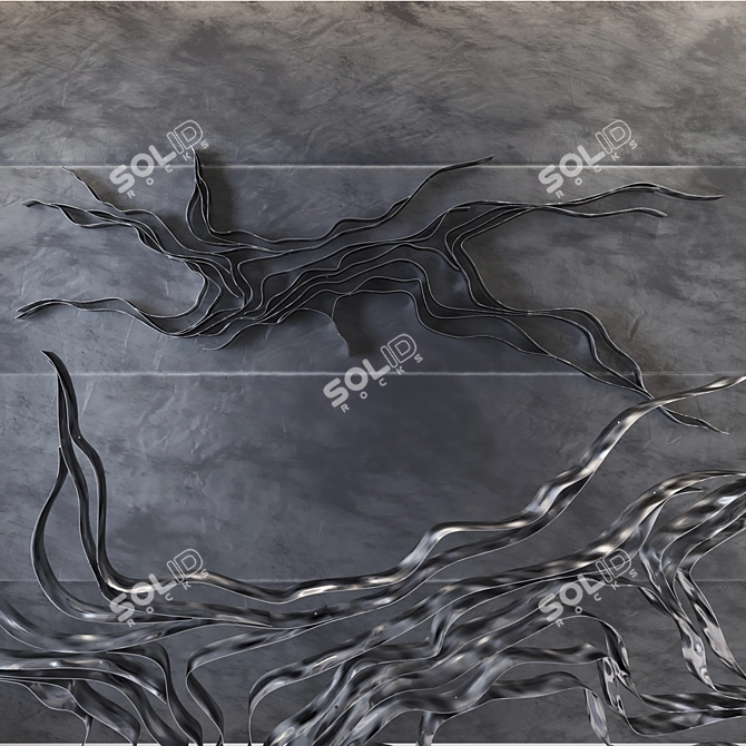 Dynamic Waves Metal Wall Panel 3D model image 1