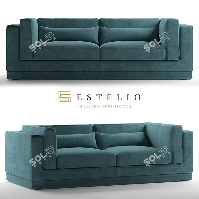 Luxury 2-Seater Estelio Sofa 3D model image 1
