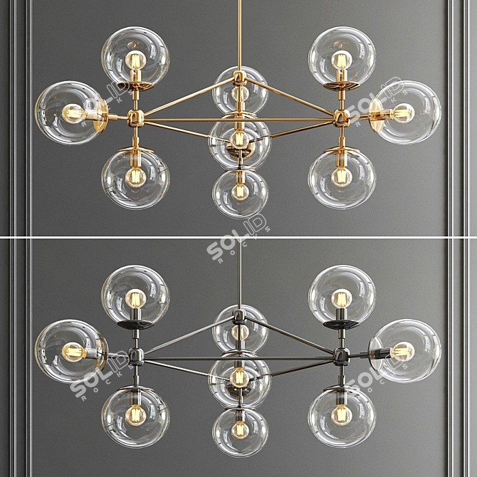 10-Light Modo Chandelier 3D model image 1