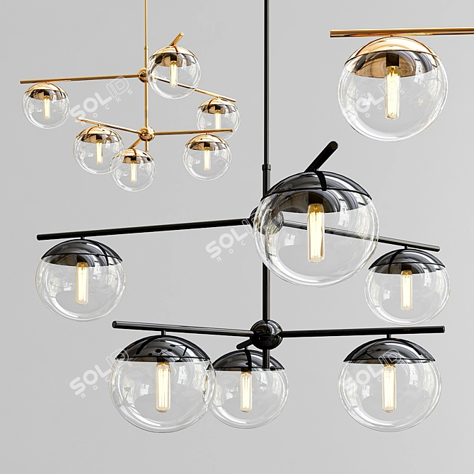 Modern Yearby 6-Light Sputnik Chandelier 3D model image 1