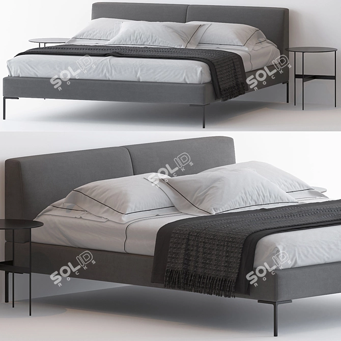 Elegant CHARLES Bed & FORMICHE Table 3D model image 1