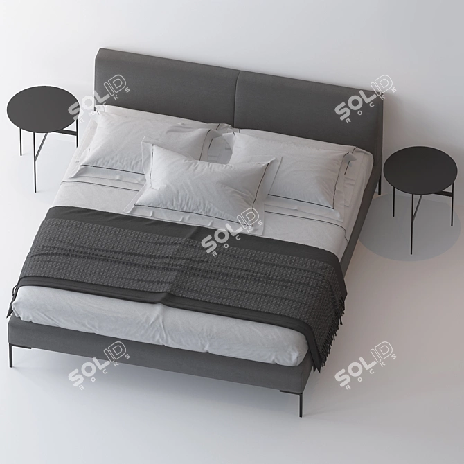 Elegant CHARLES Bed & FORMICHE Table 3D model image 2