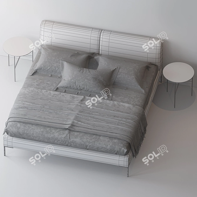 Elegant CHARLES Bed & FORMICHE Table 3D model image 3