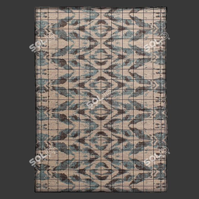 Cosmic Glow: Abstract Flatweave Rug 3D model image 3