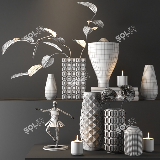 High-Poly Set with Unique Names 3D model image 3