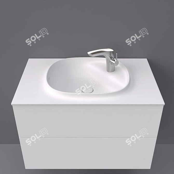 800x505x525 Drawers & Basin Set 3D model image 2