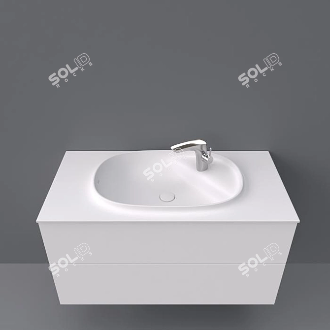 Spacious Drawers and Basin Set 3D model image 2