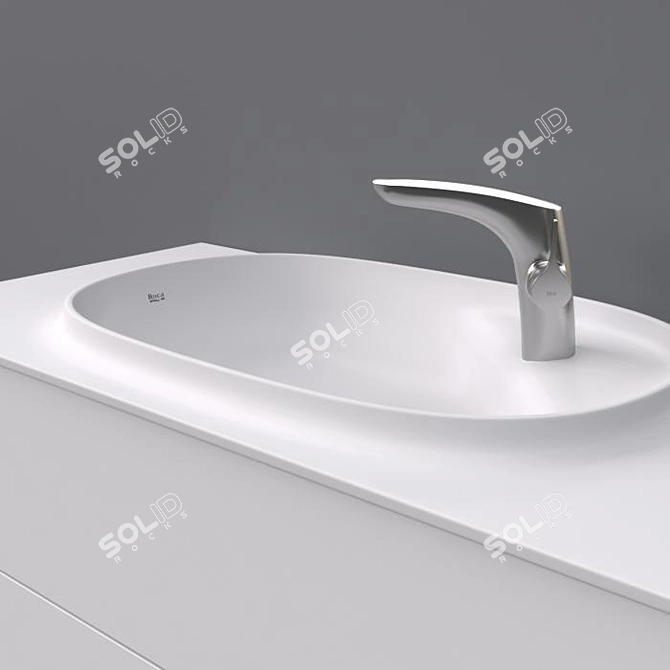 Spacious Drawers and Basin Set 3D model image 3