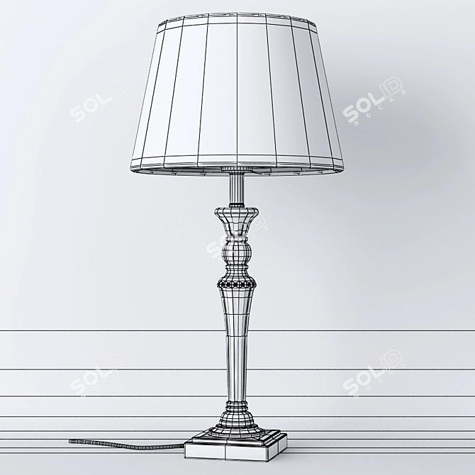 Graceful Glow: Lady Table Lamp 3D model image 2
