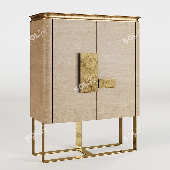 Silver Leaf Maple Cabinet 3D model image 2