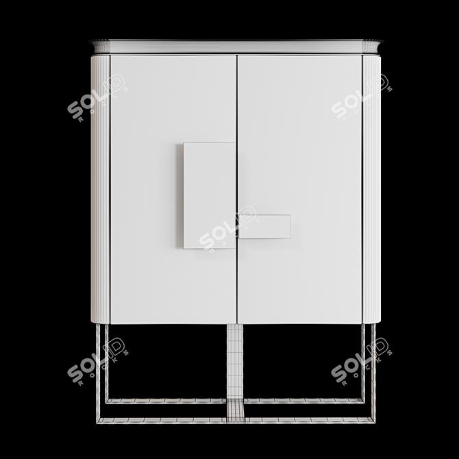Silver Leaf Maple Cabinet 3D model image 3