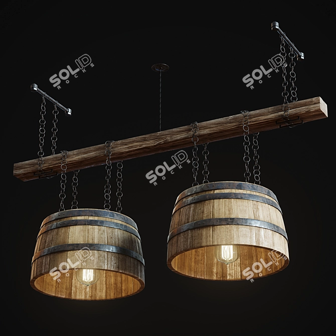 Title: Artisan Barrel Lamp 3D model image 1