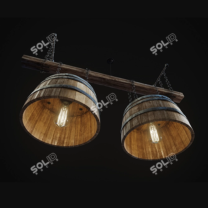 Title: Artisan Barrel Lamp 3D model image 3