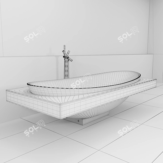 Bath Ceramica Laminia IO: High-Quality PBR Render 3D model image 3