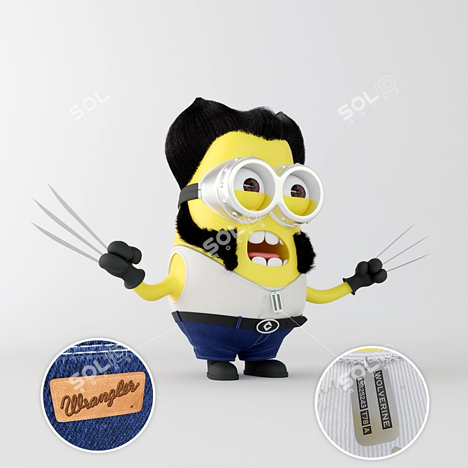 Title: Minion Wolverine Action Figure 3D model image 1