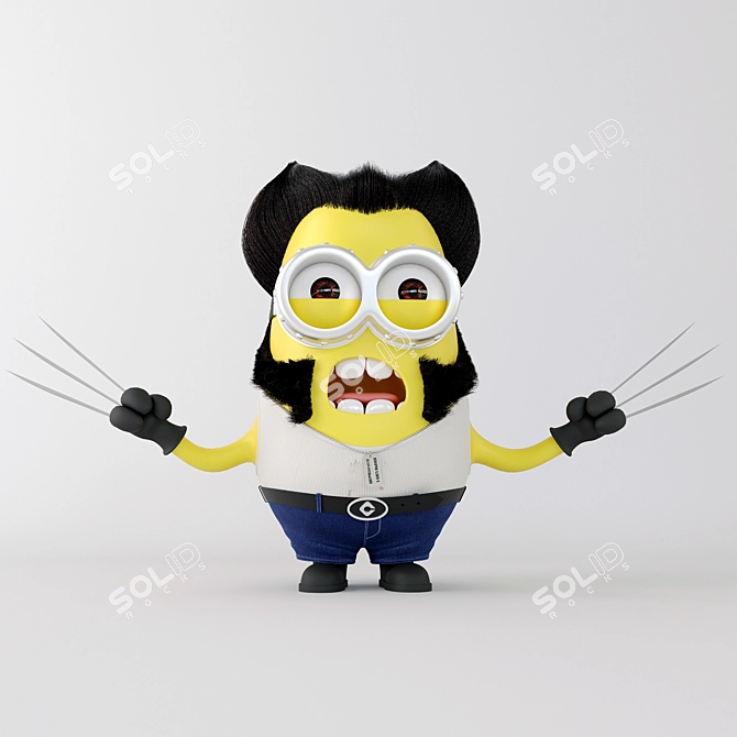 Title: Minion Wolverine Action Figure 3D model image 3