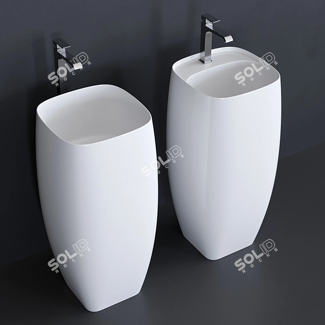 Alice Ceramica Nur Washbasin: Elegant Freestanding Design 3D model image 1