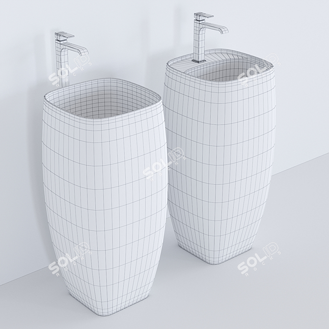 Alice Ceramica Nur Washbasin: Elegant Freestanding Design 3D model image 3