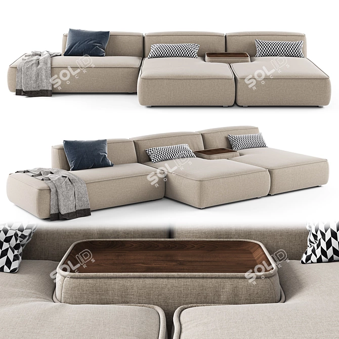 Lema CLOUD Sectional Sofa: Playful Geometries for Modern Living 3D model image 1
