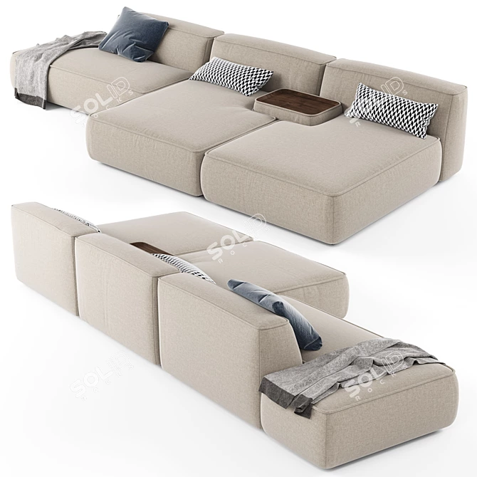 Lema CLOUD Sectional Sofa: Playful Geometries for Modern Living 3D model image 2