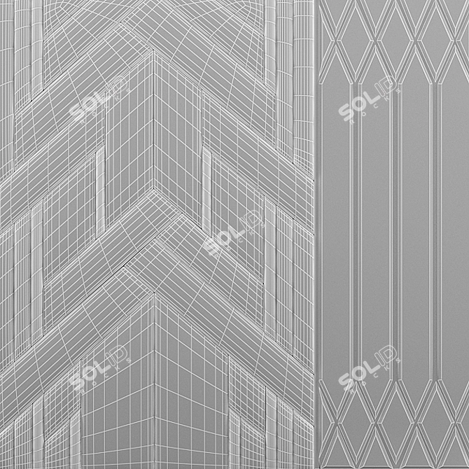 Soft Touch Green Wall Panel 3D model image 3