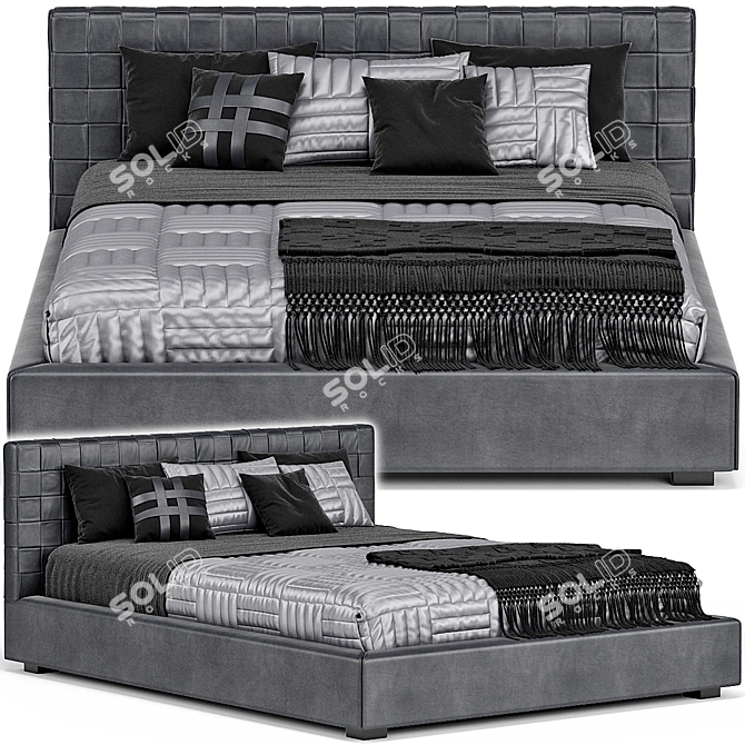 Modloft Madison Queen Bed - Elegant and Modern 3D model image 1