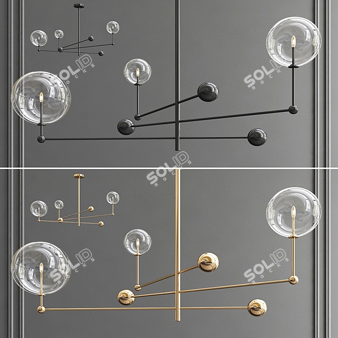 Cosmic Glow Pendant Chandelier 3D model image 1