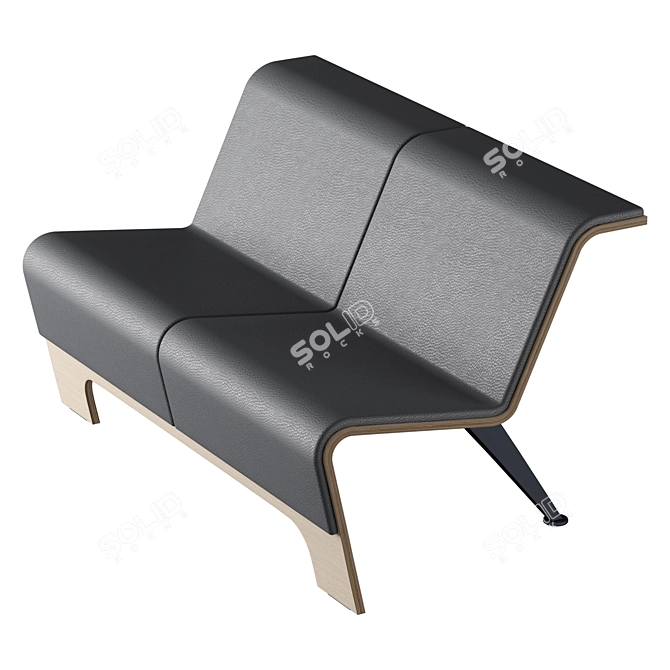 Versatile Bench for Public Spaces - Durable and Stylish 3D model image 2