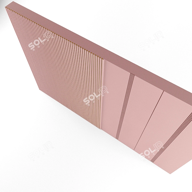 Luxury Gold Lines Wall Panel 3D model image 2