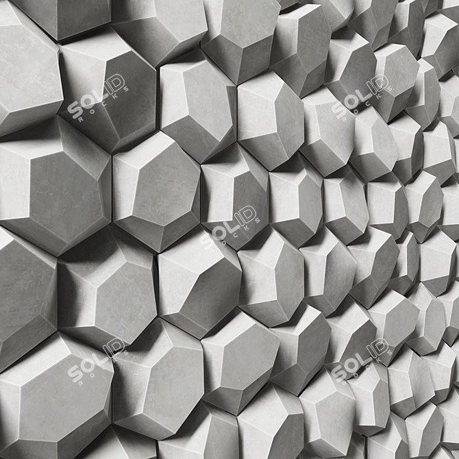 Hexagon Panel Decor: Polygons - 55000, Vertices - 57000 3D model image 2