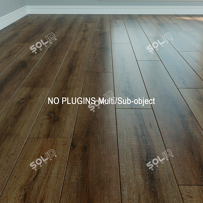 Title: Natural Wood Laminate Flooring 3D model image 1