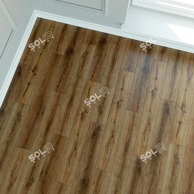 Title: Natural Wood Laminate Flooring 3D model image 3