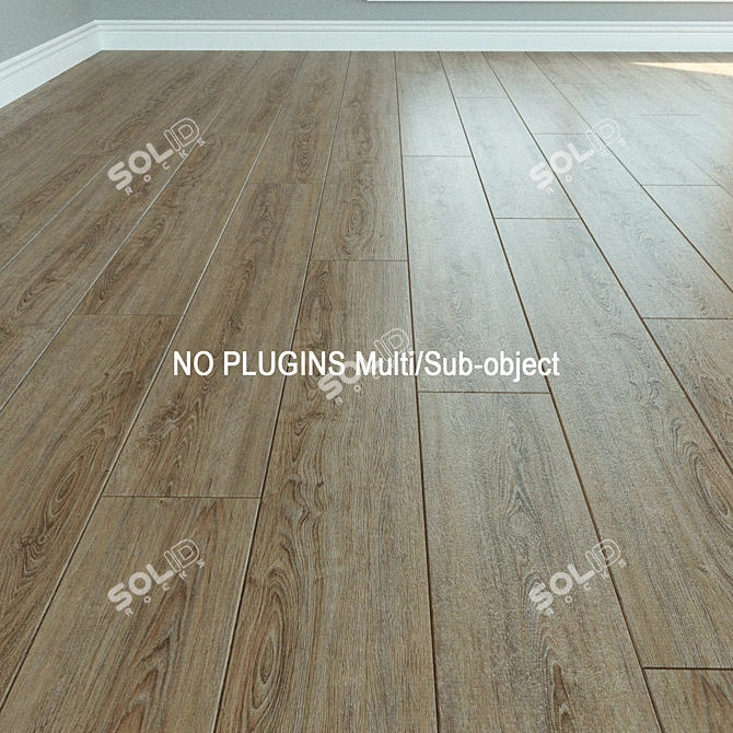 Natural Wood Laminate Flooring 3D model image 1