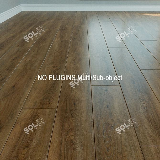 Natural Wood Laminate Flooring 3D model image 1